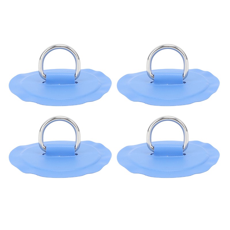 4PCS D Ring Patch PVC Round Shape Strong Stainless Steel
