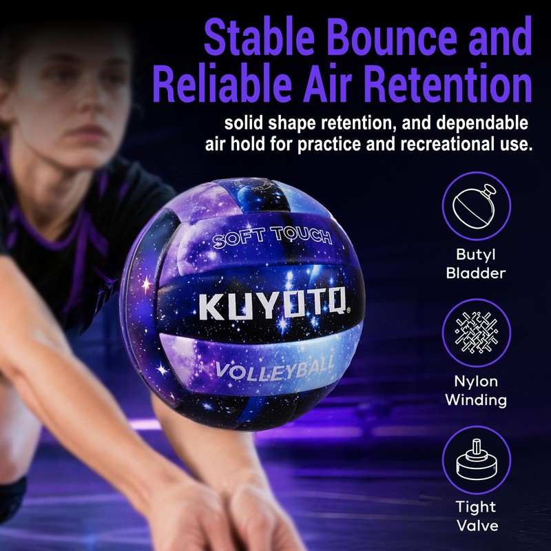 KUYOTQ Blue Starry Sky Waterproof Beach Volleyball, for Practice PU