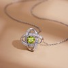 VANGAU 925 Sterling Silver Love Knot Birthstone Necklace, White Gold