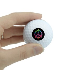 GRAPHICS & MORE Tie Dye Peace Sign Novelty Golf Balls 3 Pack