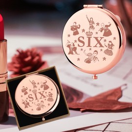 CMNIM Six The Musical Gifts Mirror Six Broadway Queen Travel Compact Mirror Musical Theater Lover Pocket Makeup Mirror (Six Queen Mirror)