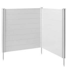 Casafield 48" x 48" Privacy Screen - Outdoor Vinyl Fence Panel Enclosure for AC/Trash Bins/Pool Equipment - White