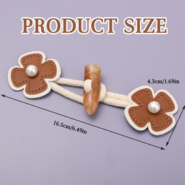 WHYCNJL 4 Pairs of Toggle Buttons Toggle Clasp Children's Duffle Coat Closure Beige and Brown Leather Buttons for Jacket Jumper Coat Children's Clothing Coat or Other Handmade DIY Clothing