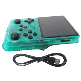 DEARCOOL R40S PRO 30000 in 1 Handheld Game Console 3.5 inch IPS Screen Mini Retro Console 3800mAh Portable Pocket Arcade 45 simulators 256G TF Card-Transparent Green