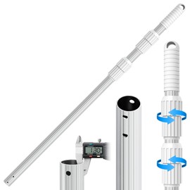 YEECHUN Professional 16.5 Foot Swimming Pool Pole Telescopic Heavy Duty Aluminum, Adjustable Length 6.5 to 16.5 Feet, Universal Pole for Skimmer Net Rake, Hooks, Vacuum Heads and Brushes