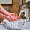 HHOOMMEE Automatic Touchless Bathroom Sink Faucet Motion Activated Sensor Hands