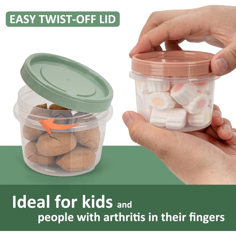 8 Oz Small Food Containers with Lids, 24 Pack, 1-Cup