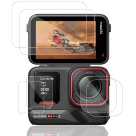 For Insta360 Ace Pro 2 Glass Film Protective Film [JYJIEJIE] (2 for Main Screen + 2 Subscreen + 2 LED Protective Film) Bubble Prevention, Ultra Thin, High Transmittance, 9H Hardness, Fingerprint,
