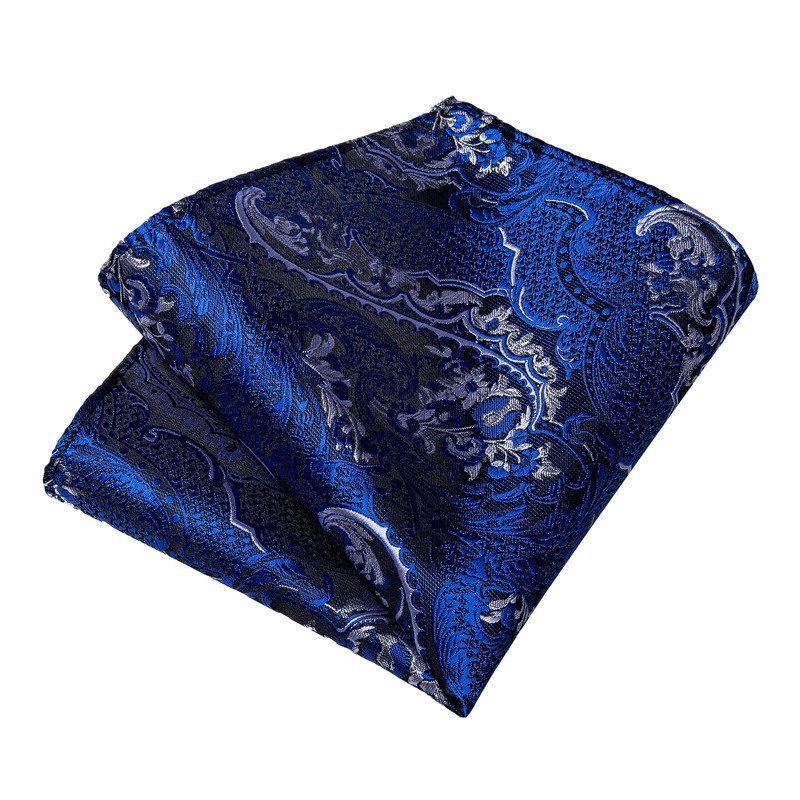 DiBanGu Conjunto de pañuelo y gemelos de seda para hombre