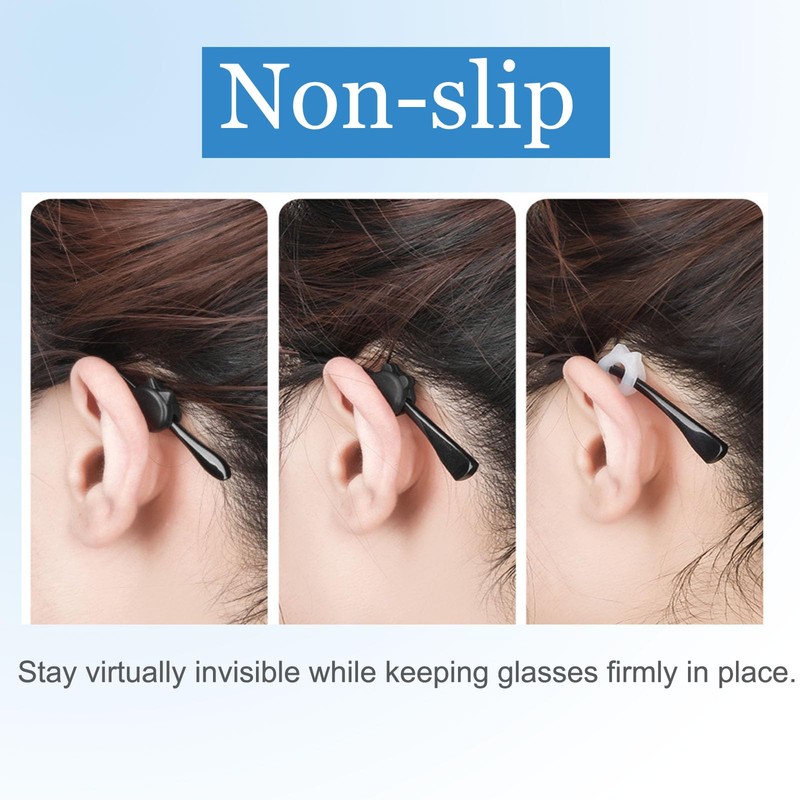 TORWOL Mini Silicone Ear Hooks Eyewear Retainer, 10 Pairs Anti-slip