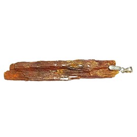 KRIO® - Brown orange coloured disthen/Kyanite pendant with silver eyelet. Rare