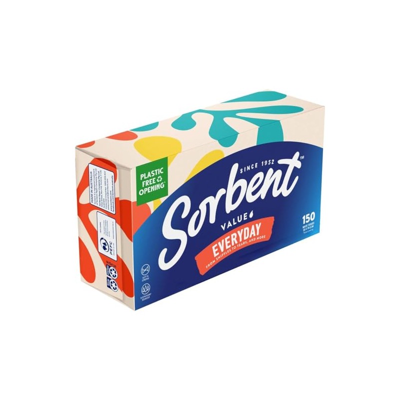 Sorbent Everyday Facial Tissues, White (150-Sheets)