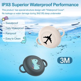 2 Pack for Airtag Holder for Kids with Waterproof Cover, Cute Cartoon Silicone Kids Airtag Holder, Air Tag Shoe, Hidden AirTag Tracker Cases for Shoes/Pets Collar/Keys (Dinosaur+Airplane)