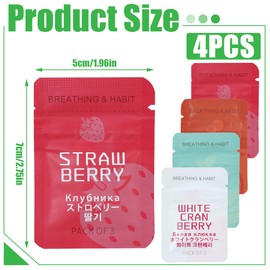 EIHI 4 Stück Aromaduft Stressabbau & Atemtraining, weiße Cranberry + Minze + Erdbeere + Orange