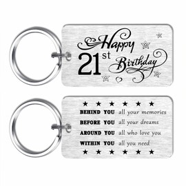 EE&YU 21st Birthday Keyring Gifts for Her Him - Happy 21 Years Old Birthday Gifts Decorations for Men Women Cousin, 21st Bday Keepsake