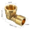 sourcing map Brass Elbow Pipe Fitting 90 Degree 1/2 BSP