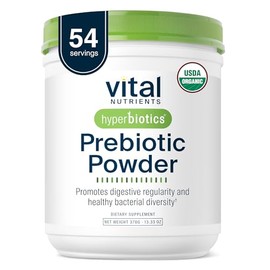 Hyperbiotics Vital Nutrients Organic Prebiotic Fiber Powder | Supports Gut Health and Digestive Regularity | Soluble Fiber Supplement for Women and Me