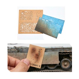 Acxico 1Set DIY Decoration Weathering Airbrush Stencils Tools for 1/35 1/48 1/72 Scale Model