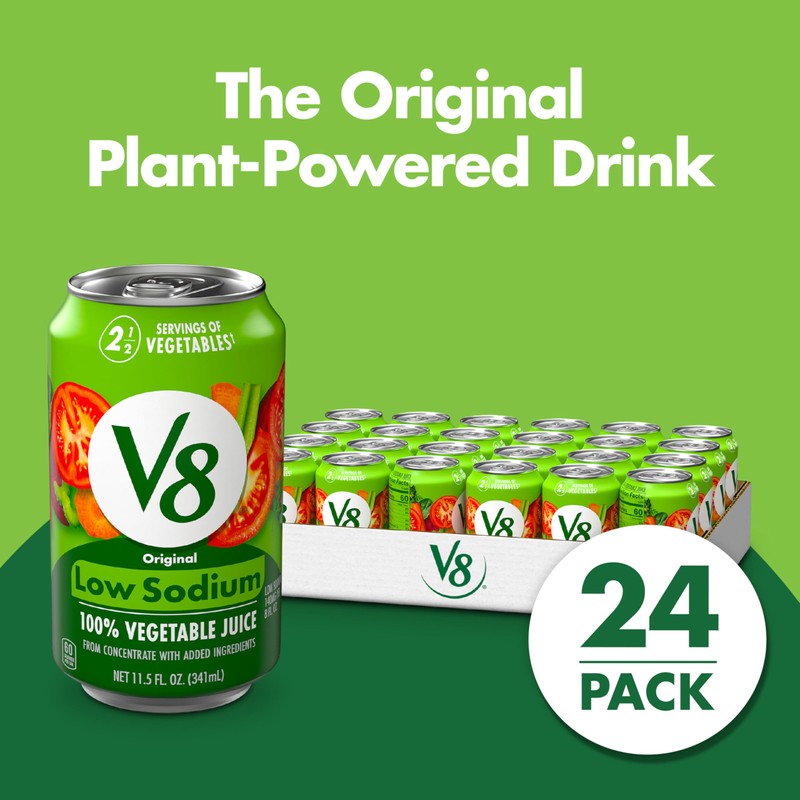 V8 Low Sodium Original 100% Vegetable Juice, 11.5 fl oz