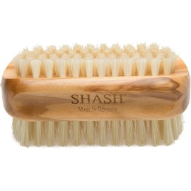 ドイツ製-SHASHナチュラル100％ナチュラルボアブリッスルネイルブラシ-きれいな手のために汚れや汚れを優しく取り除きます-柔らかく滑らかな質感、木のために肌を剥離します (Olive)