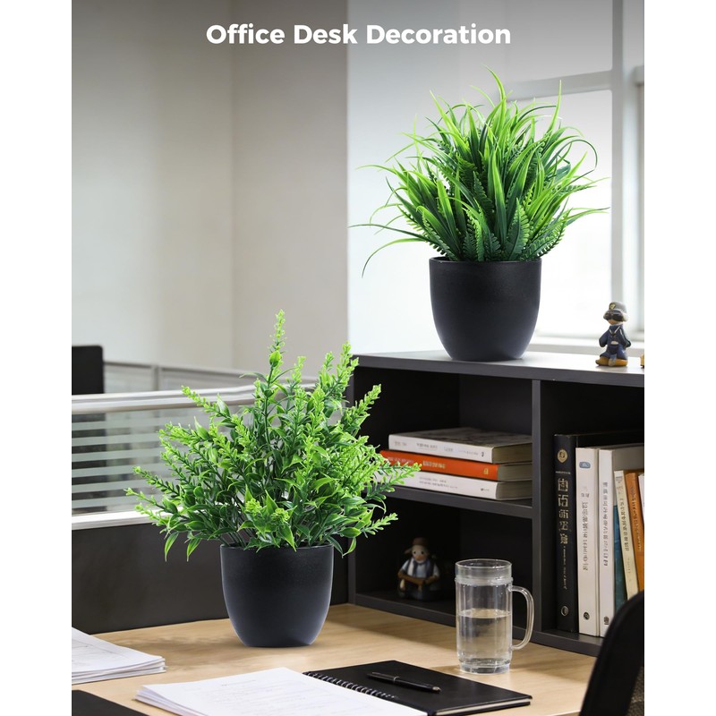 Clearain Fake Plants 6 Packs Artificial Plants Small Faux Plants