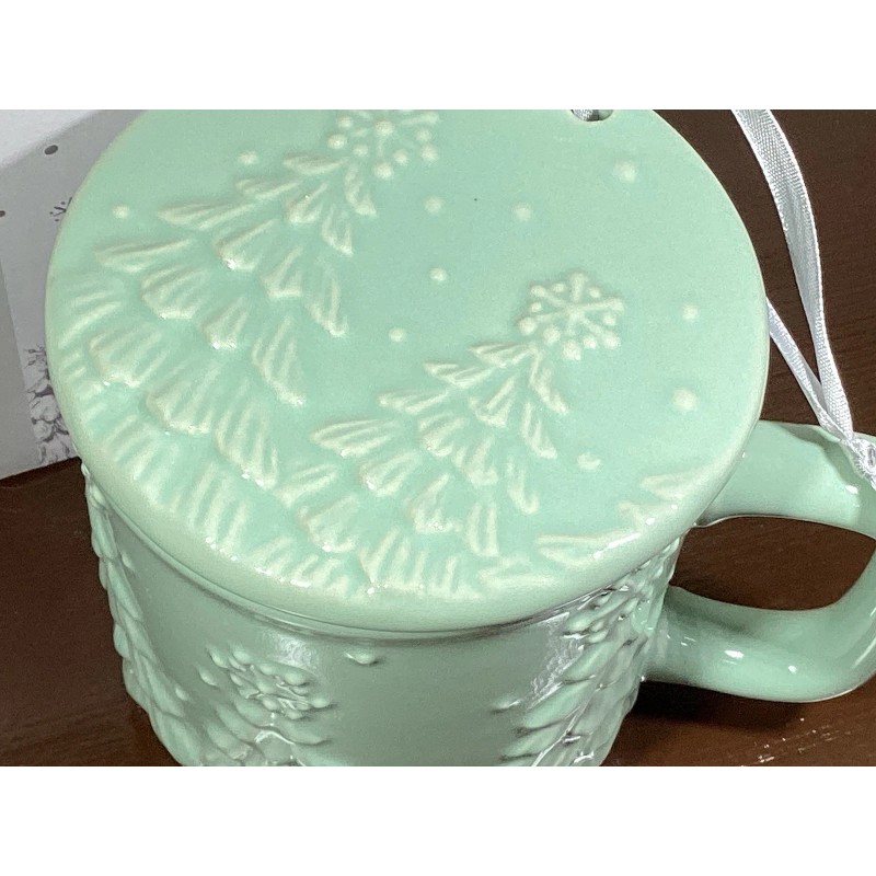 Temptations Frosty Forest Mint 16 oz. Mug Ornament Lid w/Gift