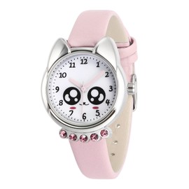 Bigmeda Children's Watch Analogue Quartz Watch for Children Girls Boys 30M Waterproof Cartoon Children's Watch, Teaching Wrist Watches with Leather Strap, Kids Watch, pink, Strap.