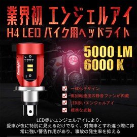 Camelight CCFL Motorcycle LED Headlight with Red Light H4 / HS1 Hi/Lo DC 12V / 24V Universal White Light 6000K (Red)
