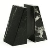 Bey-Berk Whitney Zebra Marble Bookends (Black, Set of 2), 4"