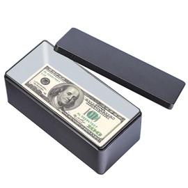 KeaJuidy Iron Cash Box 18.5 x 8.5 x 7 cm Storage Box with Lid Cash Box Cash Organiser Money Holder Money Storage Box for Money Coin Black