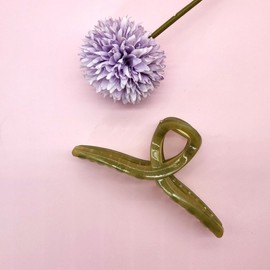 Women's long hair twisted half ponytail tongs half hair hairpin khaki 6ea