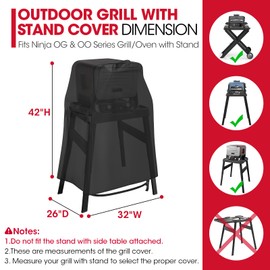 Unicook Grill Cover Compatible with Ninja Woodfire Grill OG700 OG800 OG900 OO100 Series on Outdoor Collapsible Stand or Adjustable Stand,Heavy Duty Waterproof BBQ Cover for Outdoor