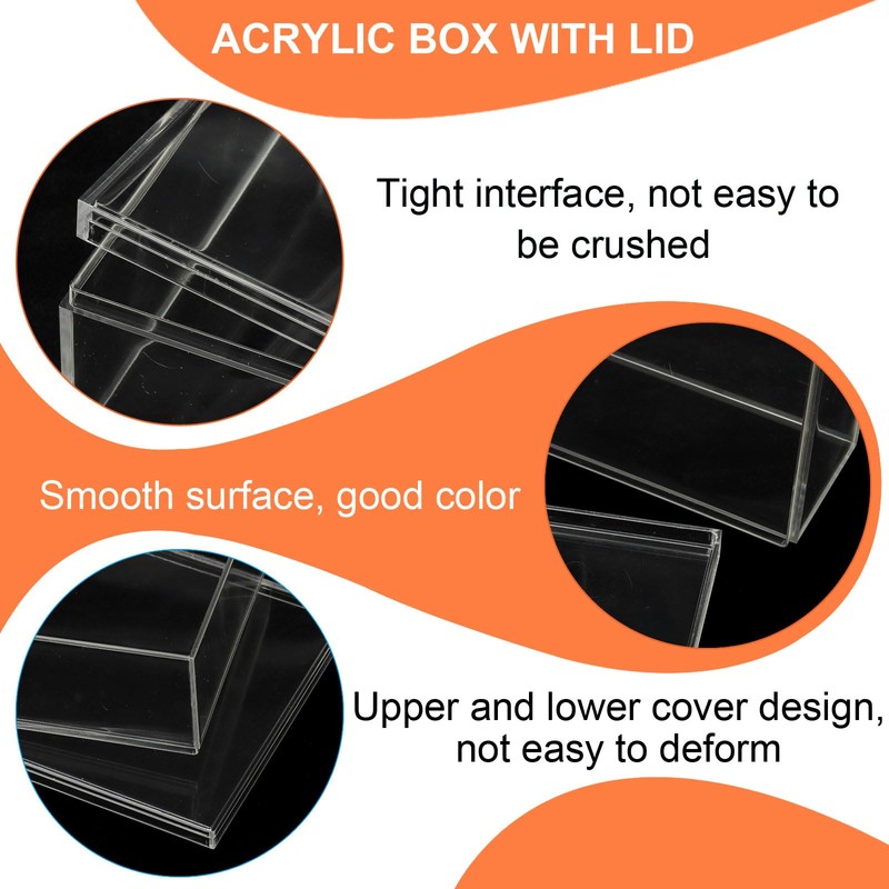 PATIKIL Acrylic Box with Lid 2.36" x 2.36" x 2.36",