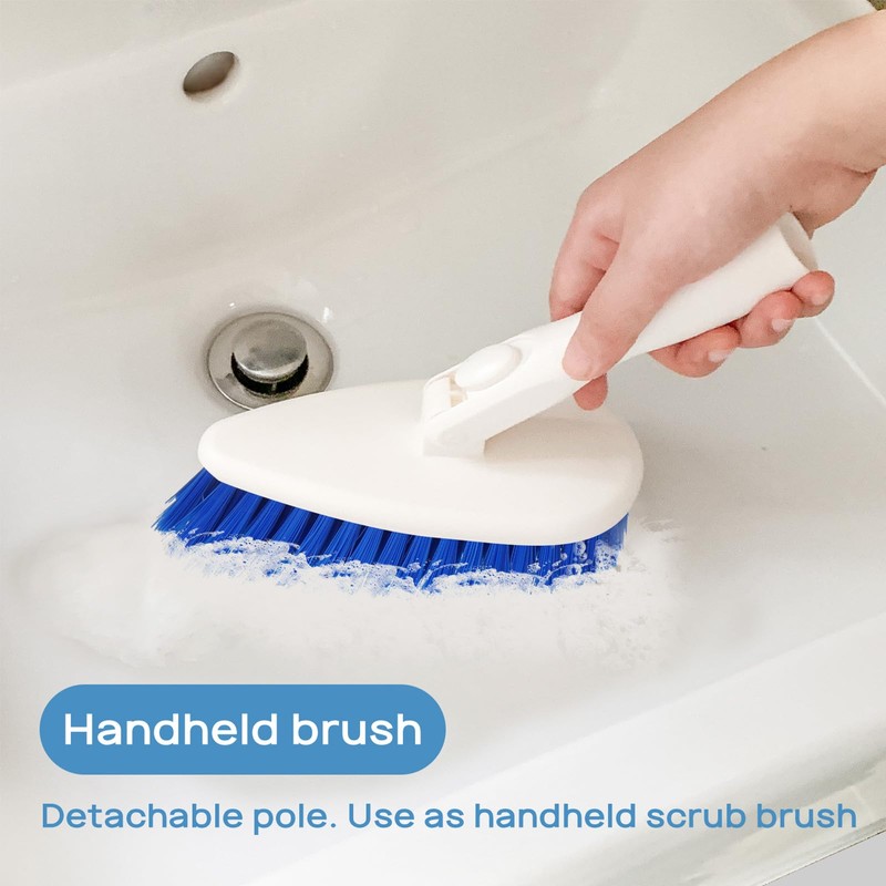 Qaestfy Shower Scrubber Cleaning Brush Combo Bath Tub Tile Cleaner