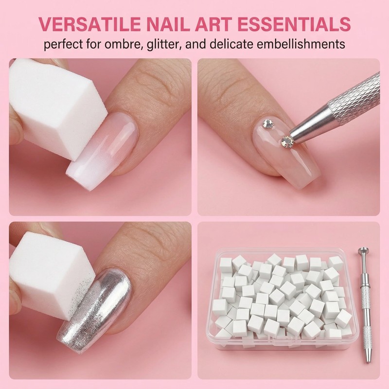 GXGM 200 Pezzi spugne per nail art con impugnatura in