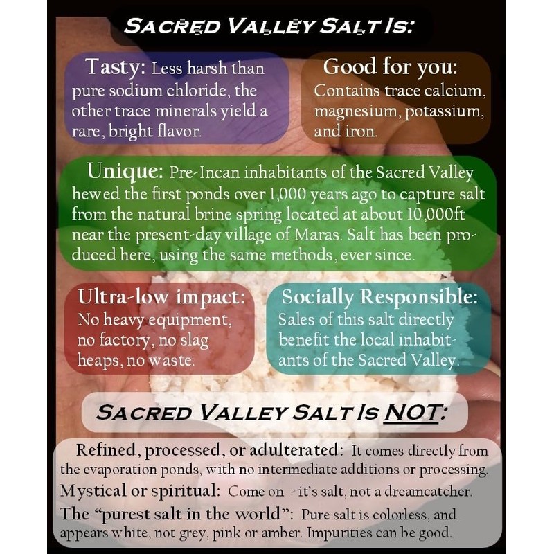 SACRED VALLEY SALT from Maras, Peru - Small Grain Finishing
