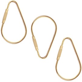 Dong Huang 3pcs Durable Brass Screw Lock Clip Key Ring for Keychains, Tear Drop Shape Keychain Clip, Simple Style Key Chains Women for Car Keys, Coppery, 3, Coppery, 3