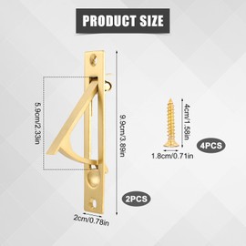 XIHIRCD 2pcs Pocket Door Edge Pull, Stainless Steel Pocket Door Hardware Pocket Door Pull Handles with Screws Pocket Door Latch Handles for Bathroom Closet Hallway Laundry (Gold)