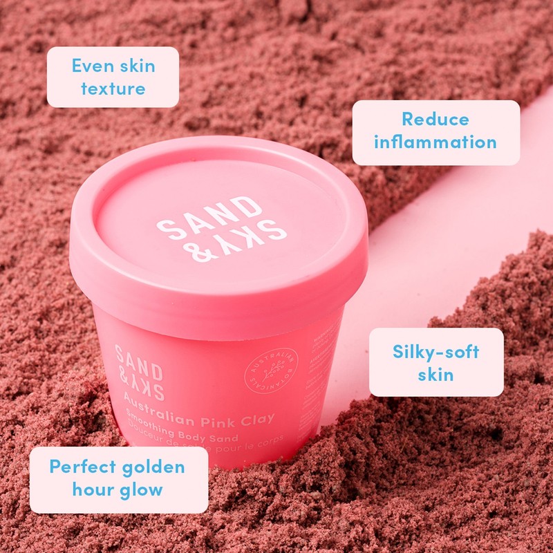 Sand & Sky Australian Pink Clay Smoothing Body Sand 180g