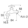 SANEI JY30J-13 Coupling Horizontal Faucet for Connecting Sprinkler Hose Nominal