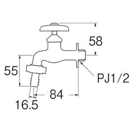 SANEI JY30J-13 Coupling Horizontal Faucet for Connecting Sprinkler Hose Nominal 13