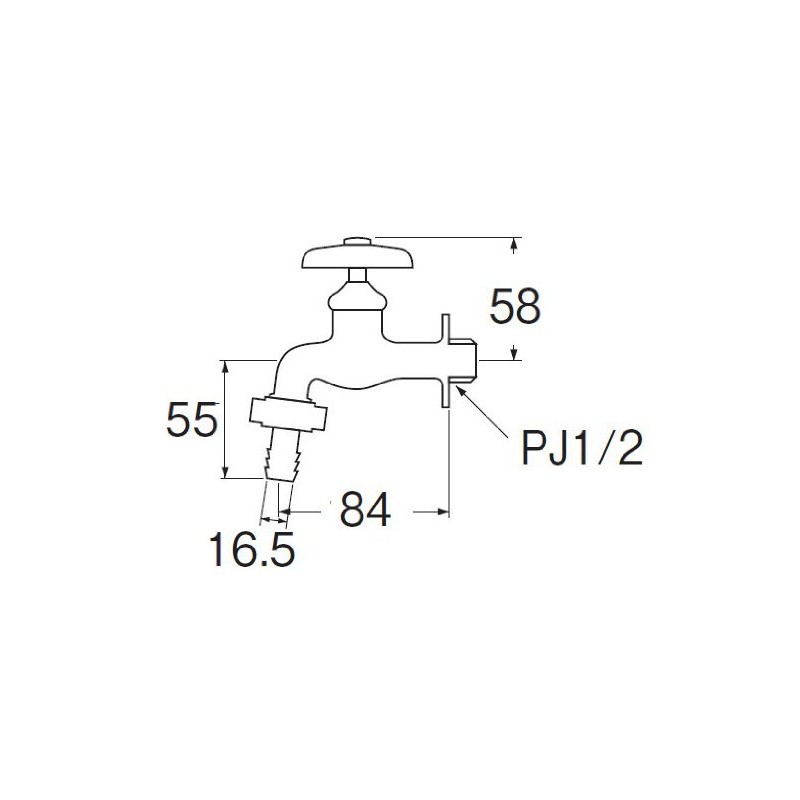 SANEI JY30J-13 Coupling Horizontal Faucet for Connecting Sprinkler Hose Nominal
