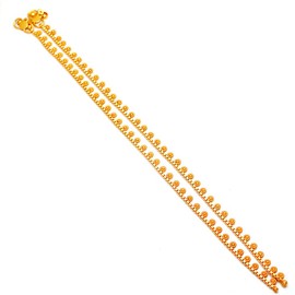 JewarHaat CZ Ad Gold Plated Indian Anklets for Women (Golden Plain -2)