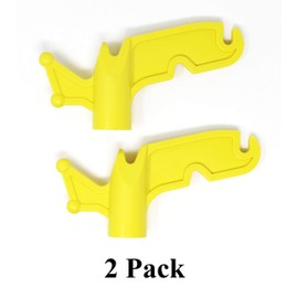 JSP Manufacturing Multi-Purpose Plastic Utility Hook Screw On Pole Attachment (Pole NOT Included) - Hang Christmas Lights, Bird feeders, Sting Lights, Ropes, Boat Lines (2, Yellow)