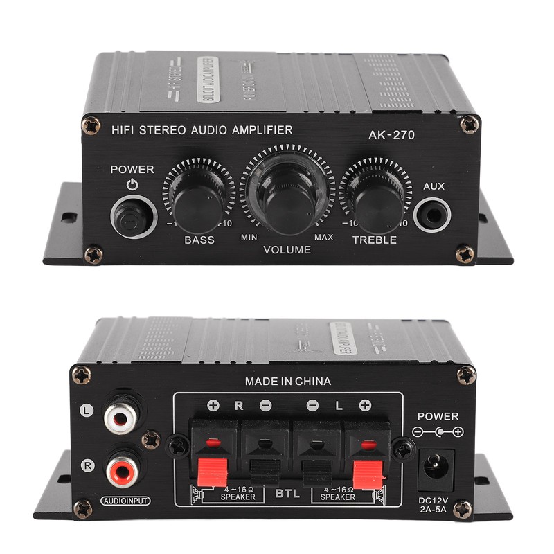 Stereo Amplifier 12V Portable Clear Sound Quality Mini Amplifier for