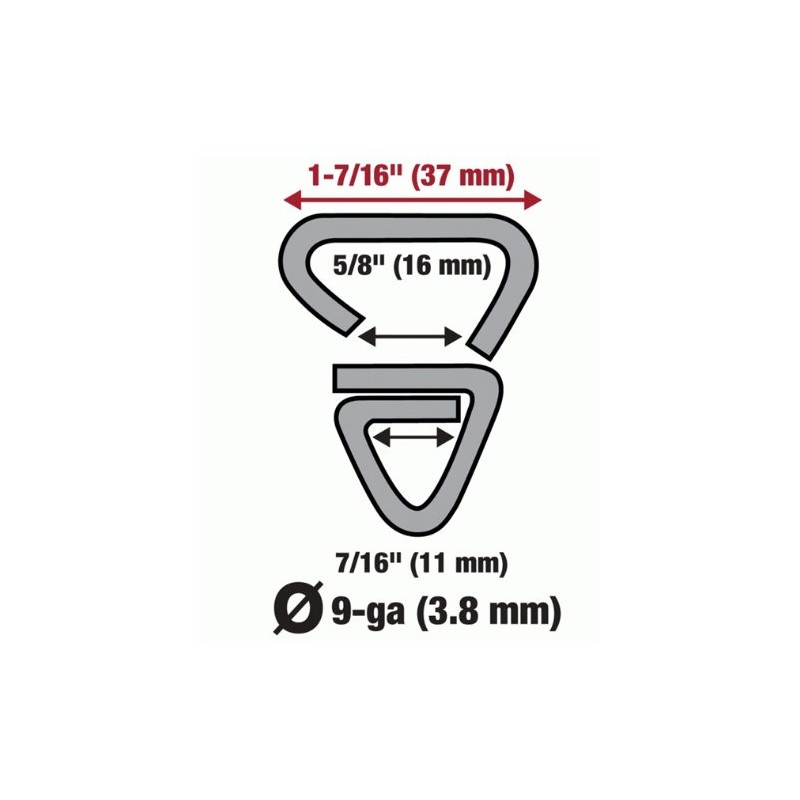 Malco HRS5EV 9-Gauge 1-7/16 in. Hog Ring Steel Staples, 500-Pack