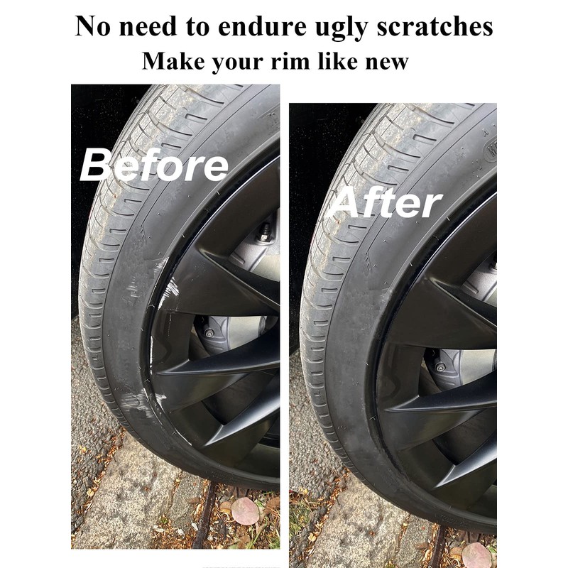 SYOAUTO Matte Black Rim Touch Up Paint, Car Wheel Scratch