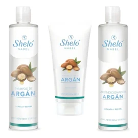 Shampoo + Acondicionador + Mascarilla Argán Sheló Humecta