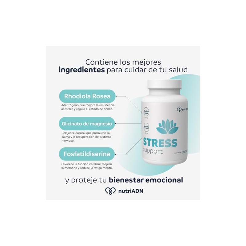 Nutriadn Stress Support Suplemento Cápsulas 550 Glicinato Magnesio 300 Fosfatidilserina