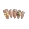 Blush Petal Handmade Nail Tips - Coffin Ballet / 홍당무페탈